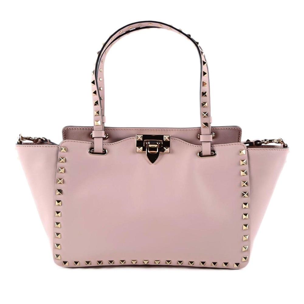VALENTINO GARAVANI✨Small Grain Calfskin Leather Rockstud Bag✨FLAWLESS✨Light Pink